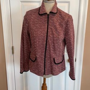 Samantha Lee zip jacket blazer burgundy red wine black  women’s size M